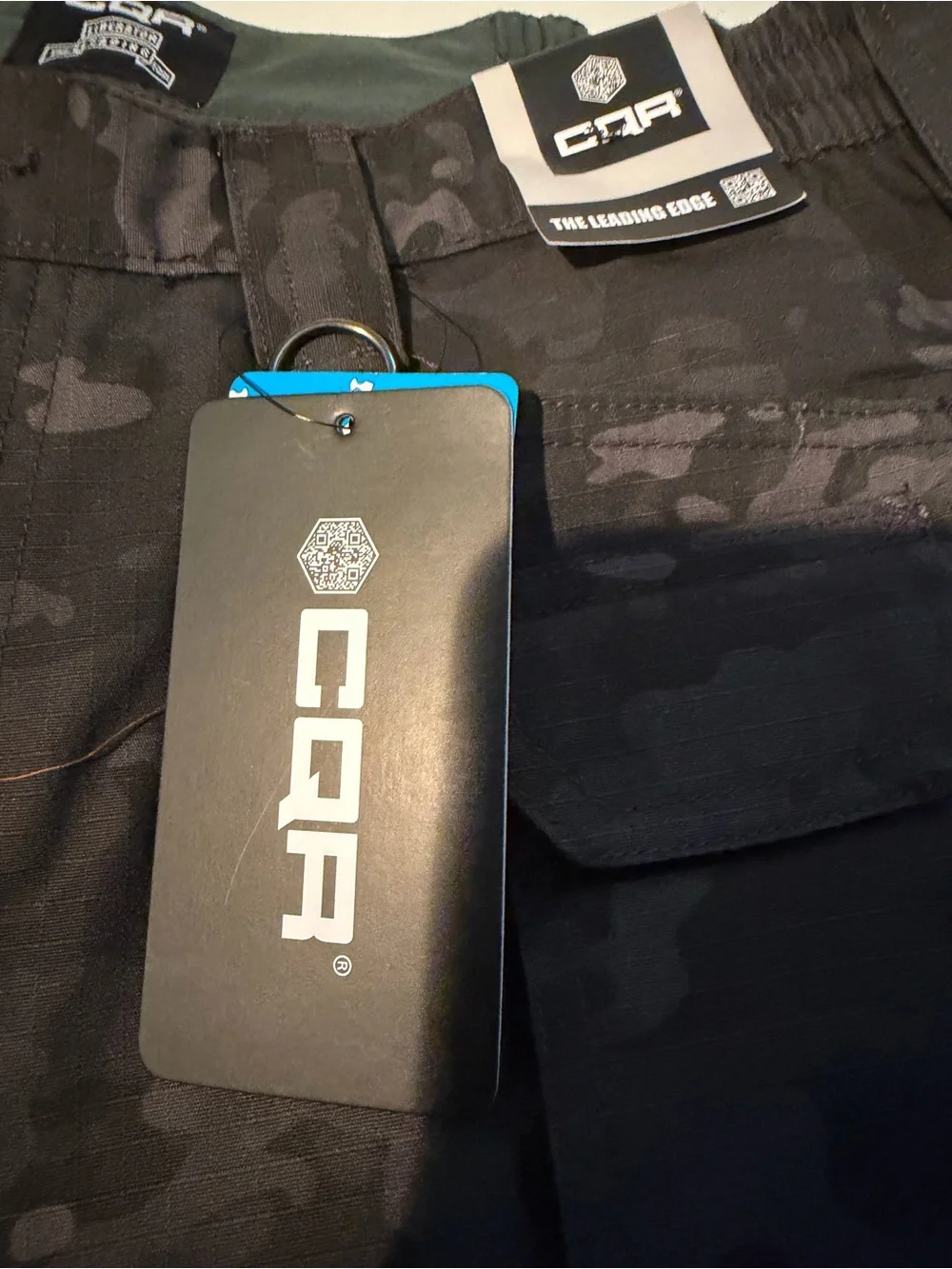 CQR Men's Black Camo Cargo Pants